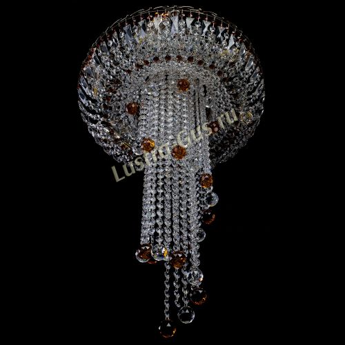 Люстра Анжелика №2 длинная шар 30 мм чайная  в Ижевске Гусь Хрустальный