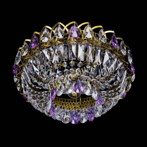 Люстра Астра Бутон №1 фиолетовая под бронзу в Ижевске Гусь Хрустальный