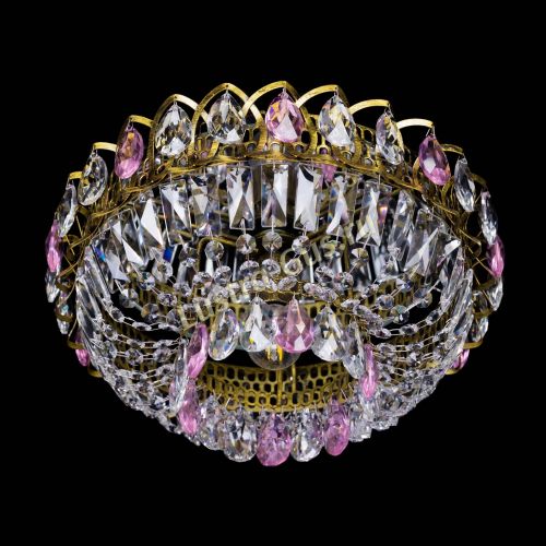 Люстра Астра Бутон №1 розовая под бронзу в Ижевске Гусь Хрустальный