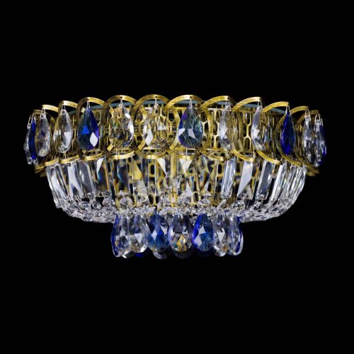 Люстра Астра Бутон №1 синяя под бронзу в Ижевске Гусь Хрустальный