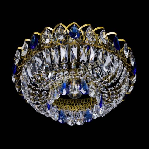 Люстра Астра Бутон №1 синяя под бронзу в Ижевске Гусь Хрустальный