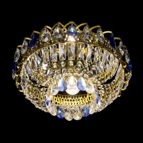 Люстра Астра Бутон №1 синяя под бронзу в Ижевске Гусь Хрустальный