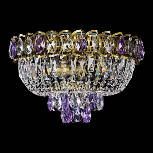 Люстра Астра Бутон №3 фиолетовая под бронзу в Ижевске Гусь Хрустальный