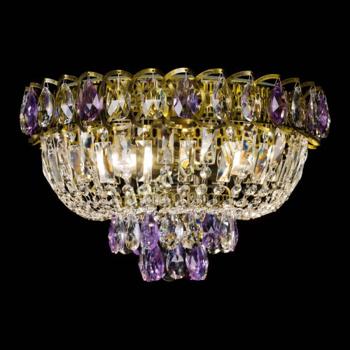 Люстра Астра Бутон №3 фиолетовая под бронзу в Ижевске Гусь Хрустальный