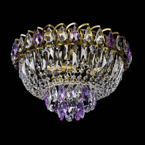 Люстра Астра Бутон №3 фиолетовая под бронзу в Ижевске Гусь Хрустальный