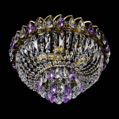 Люстра Астра Бутон №3 фиолетовая под бронзу в Ижевске Гусь Хрустальный