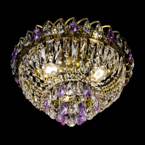Люстра Астра Бутон №3 фиолетовая под бронзу в Ижевске Гусь Хрустальный