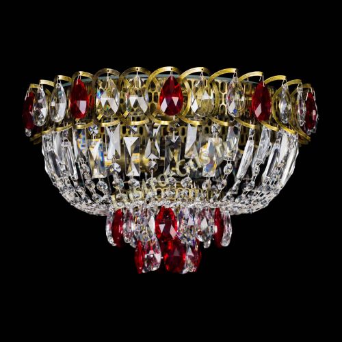 Люстра Астра Бутон №3 красная под бронзу в Ижевске Гусь Хрустальный