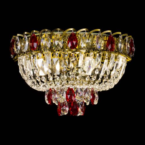 Люстра Астра Бутон №3 красная под бронзу в Ижевске Гусь Хрустальный