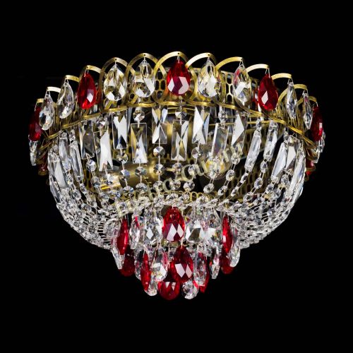 Люстра Астра Бутон №3 красная под бронзу в Ижевске Гусь Хрустальный