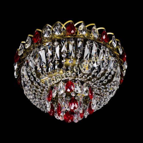 Люстра Астра Бутон №3 красная под бронзу в Ижевске Гусь Хрустальный