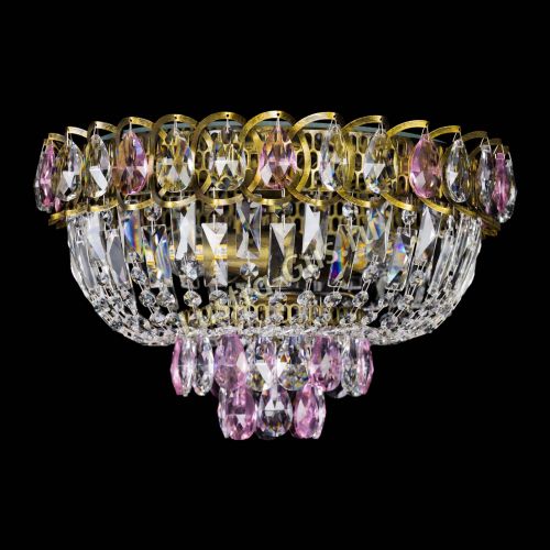 Люстра Астра Бутон №3 розовая под бронзу в Ижевске Гусь Хрустальный