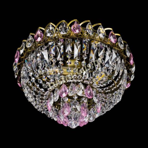 Люстра Астра Бутон №3 розовая под бронзу в Ижевске Гусь Хрустальный