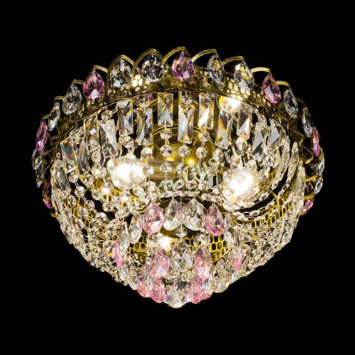 Люстра Астра Бутон №3 розовая под бронзу в Ижевске Гусь Хрустальный