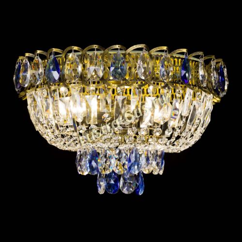 Люстра Астра Бутон №3 синяя под бронзу в Ижевске Гусь Хрустальный