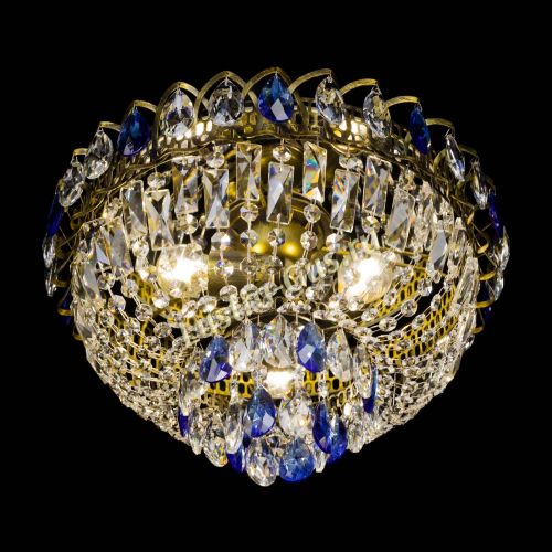 Люстра Астра Бутон №3 синяя под бронзу в Ижевске Гусь Хрустальный