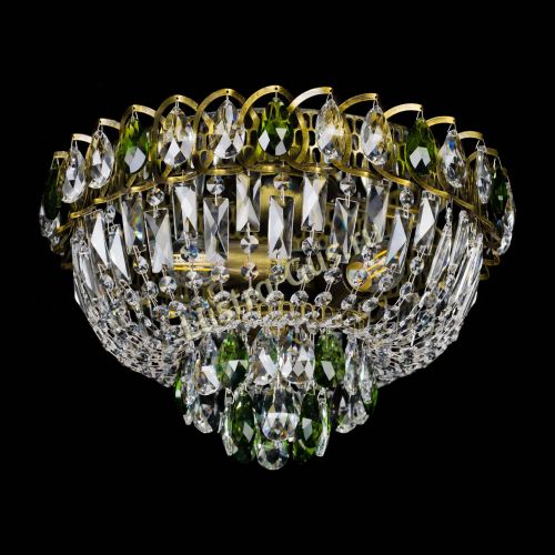 Люстра Астра Бутон №3 зеленая под бронзу в Ижевске Гусь Хрустальный