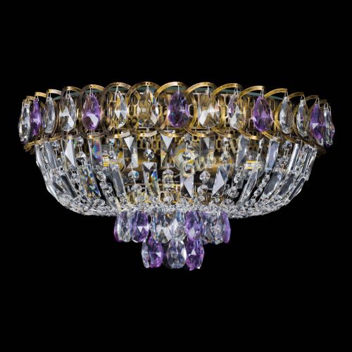 Люстра Астра Бутон №5 фиолетовая под бронзу в Ижевске Гусь Хрустальный