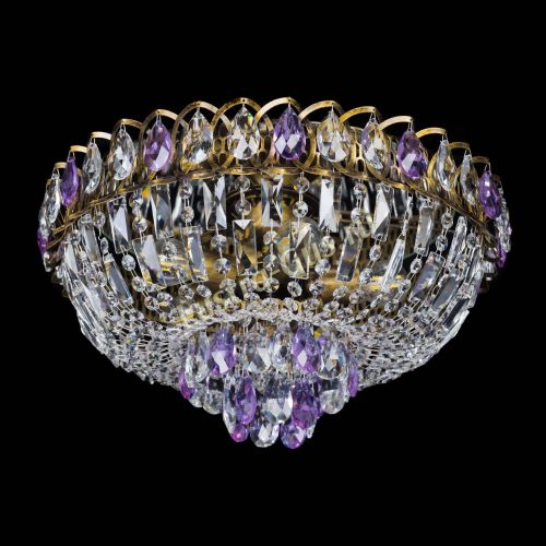 Люстра Астра Бутон №5 фиолетовая под бронзу в Ижевске Гусь Хрустальный