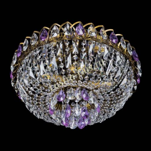 Люстра Астра Бутон №5 фиолетовая под бронзу в Ижевске Гусь Хрустальный