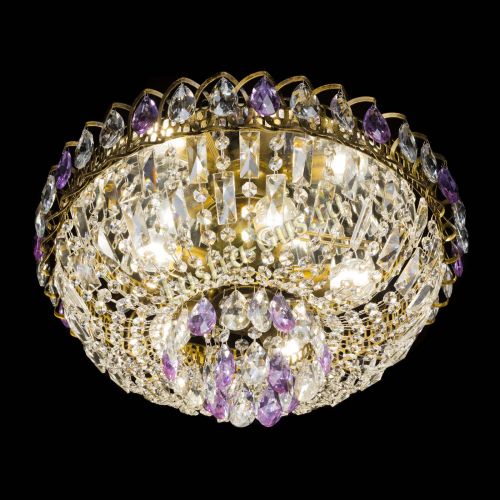 Люстра Астра Бутон №5 фиолетовая под бронзу в Ижевске Гусь Хрустальный