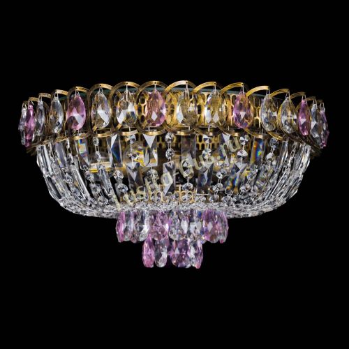 Люстра Астра Бутон №5 розовая под бронзу в Ижевске Гусь Хрустальный