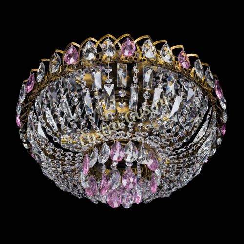 Люстра Астра Бутон №5 розовая под бронзу в Ижевске Гусь Хрустальный