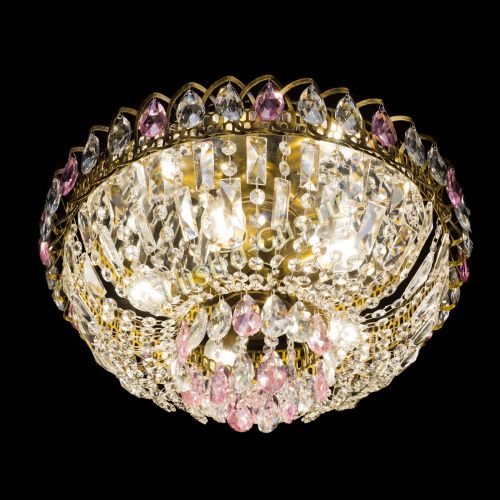 Люстра Астра Бутон №5 розовая под бронзу в Ижевске Гусь Хрустальный