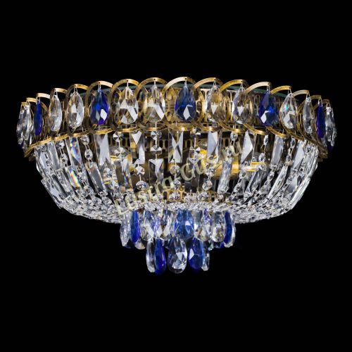 Люстра Астра Бутон №5 синяя под бронзу в Ижевске Гусь Хрустальный