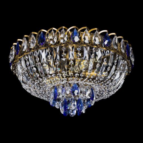 Люстра Астра Бутон №5 синяя под бронзу в Ижевске Гусь Хрустальный