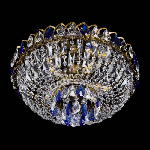 Люстра Астра Бутон №5 синяя под бронзу в Ижевске Гусь Хрустальный