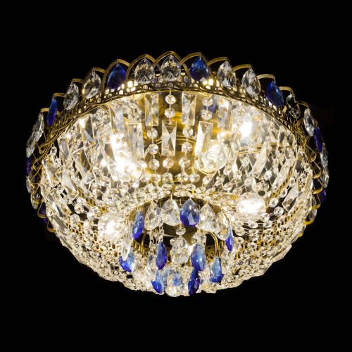 Люстра Астра Бутон №5 синяя под бронзу в Ижевске Гусь Хрустальный