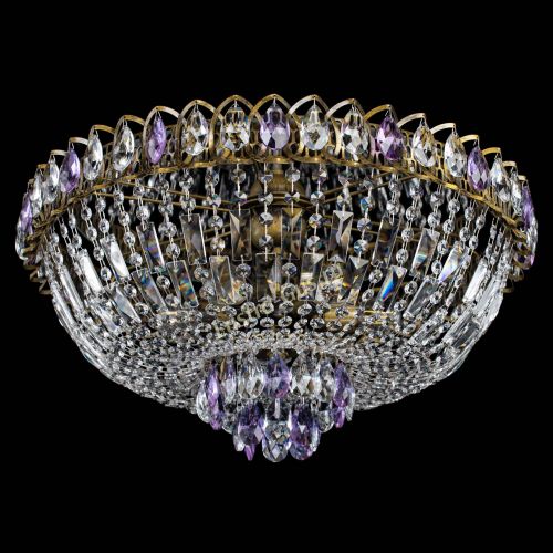 Люстра Астра Бутон №6 под бронзу Фиолетовая в Ижевске Гусь Хрустальный