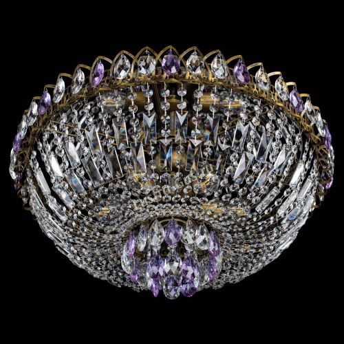 Люстра Астра Бутон №6 под бронзу Фиолетовая в Ижевске Гусь Хрустальный