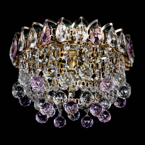 Люстра Астра Шар розовая в Ижевске Гусь Хрустальный