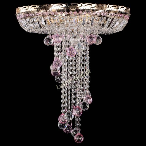 Люстра Диана №6 Шар 40 розовая в Ижевске Гусь Хрустальный