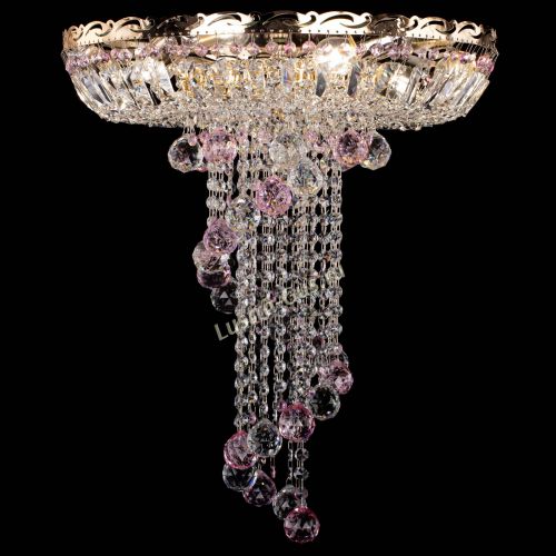 Люстра Диана №6 Шар 40 розовая в Ижевске Гусь Хрустальный