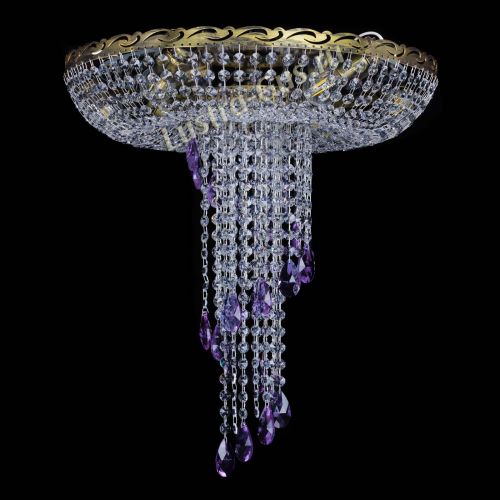 Люстра Диана №6 журавлик фиолетовая под бронзу  в Ижевске Гусь Хрустальный