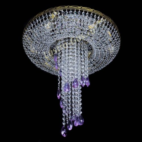 Люстра Диана №6 журавлик фиолетовая под бронзу  в Ижевске Гусь Хрустальный