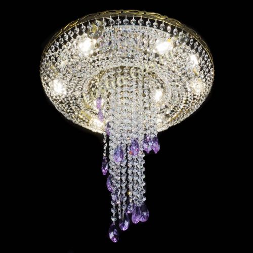 Люстра Диана №6 журавлик фиолетовая под бронзу  в Ижевске Гусь Хрустальный