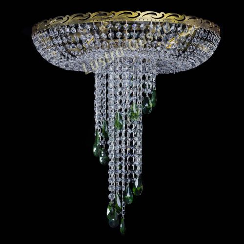 Люстра Диана №6 журавлик зеленая под бронзу  в Ижевске Гусь Хрустальный