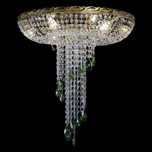 Люстра Диана №6 журавлик зеленая под бронзу  в Ижевске Гусь Хрустальный