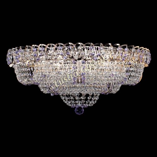 Люстра Двойное Кольцо Классика №6 фиолетовая в Ижевске Гусь Хрустальный