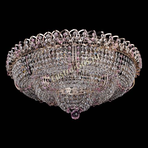 Люстра Двойное Кольцо Классика №6 розовая в Ижевске Гусь Хрустальный