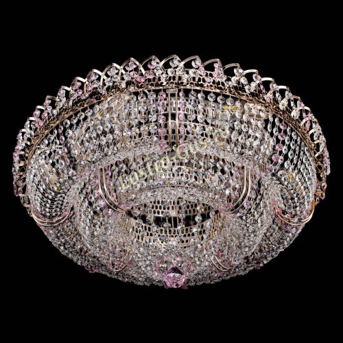 Люстра Двойное Кольцо Классика №6 розовая в Ижевске Гусь Хрустальный