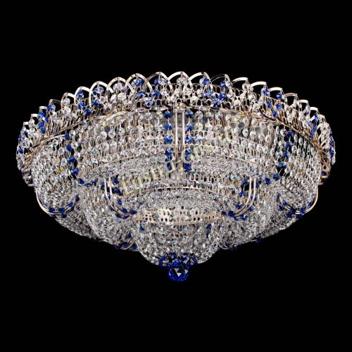 Люстра Двойное Кольцо Классика №6 синяя в Ижевске Гусь Хрустальный