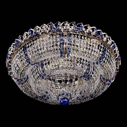 Люстра Двойное Кольцо Классика №6 синяя в Ижевске Гусь Хрустальный