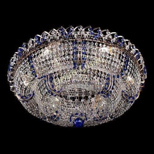 Люстра Двойное Кольцо Классика №6 синяя в Ижевске Гусь Хрустальный