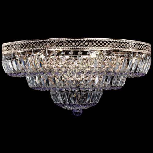 Люстра Двойное Кольцо Венеция фиолетовая в Ижевске Гусь Хрустальный