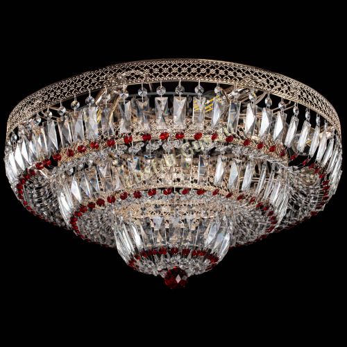 Люстра Двойное Кольцо Венеция красная в Ижевске Гусь Хрустальный